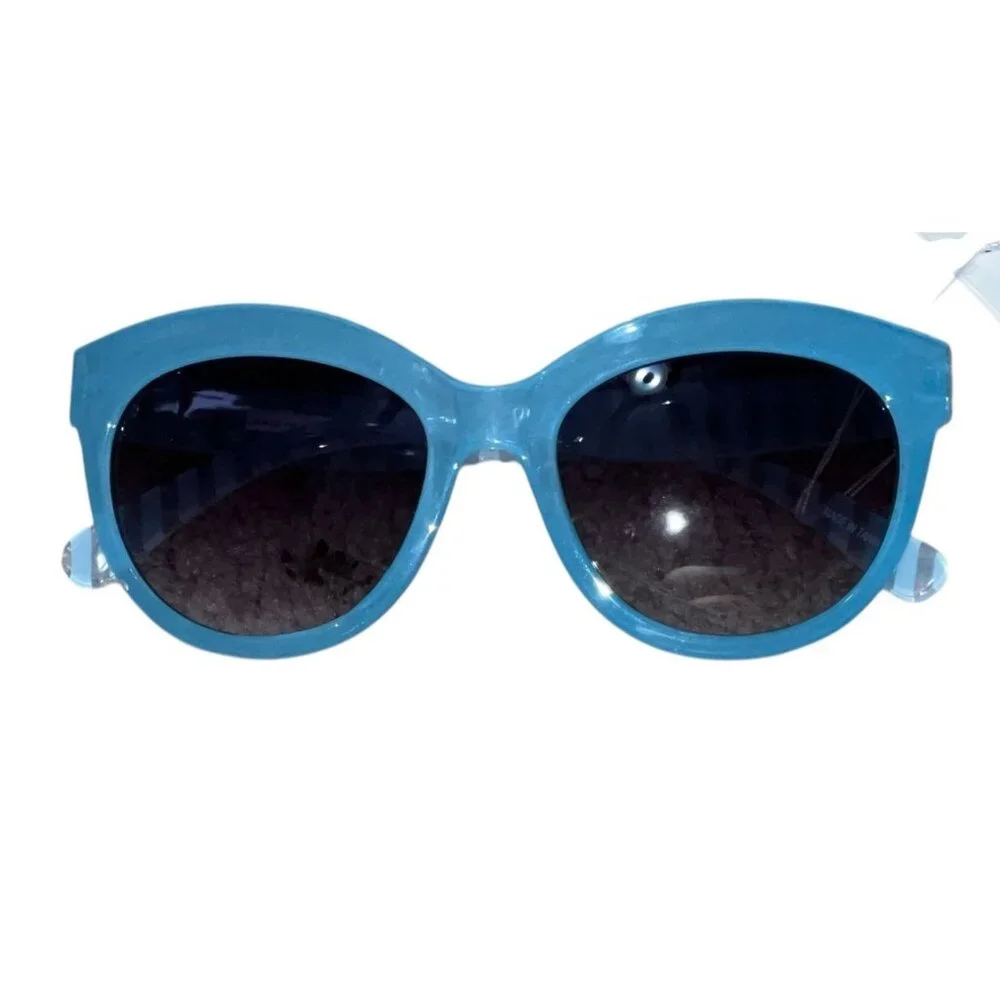 Janie & Jack Blue Cat Eyes Striped Arm Sunglasses 0-24 Months
